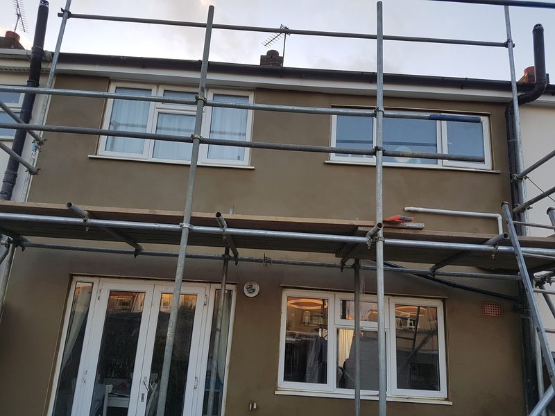Rear elevation rendered – three-storey house by CT2 Plastering & Rendering, Orpington