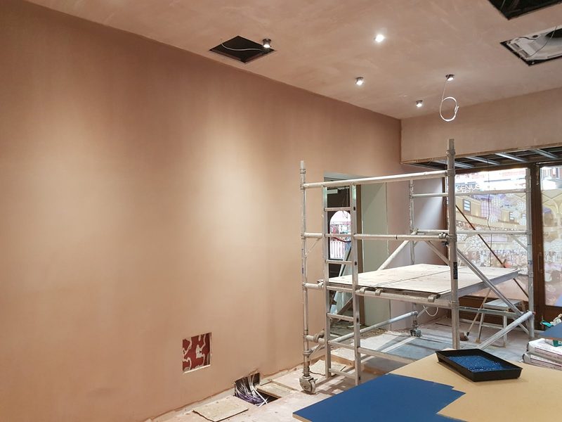 Open-plan room skimmed – walls and ceiling by CT2 Plastering & Rendering, Orpington