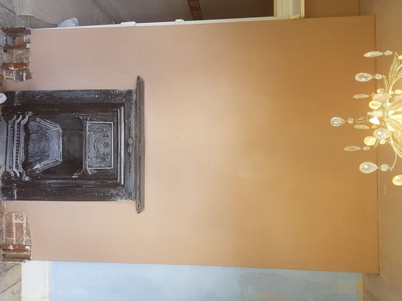 Chimney breast plastered around cast-iron fireplace by CT2 Plastering & Rendering, Orpington